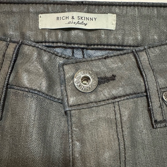Rich & Skinny Waxed Charcoal Gray Denim Jeans Size 25 - Picture 5 of 6